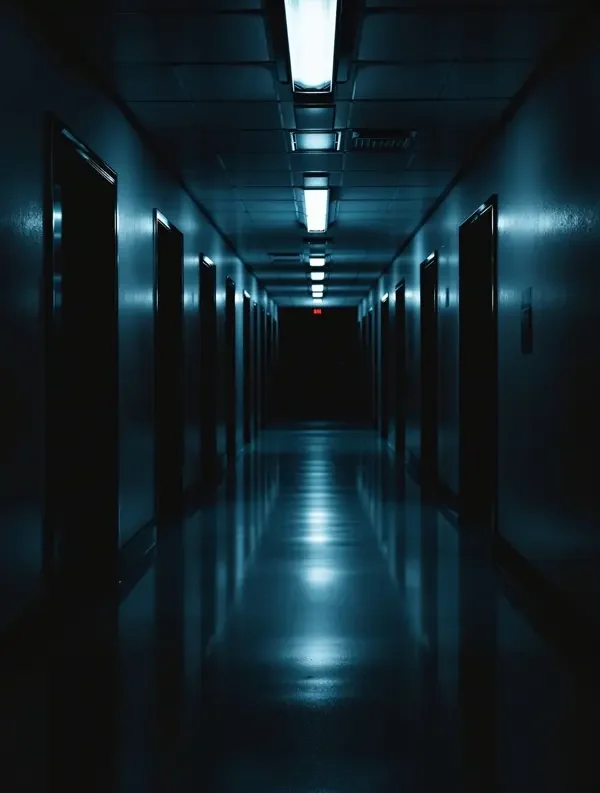 夜班诊所怪谈 竖版海报，悬疑推理题材短剧